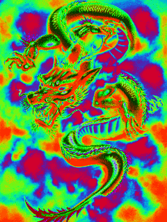 Crazy color changing dragon gif